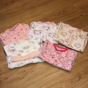 Baby girl long sleeve footed pajamas 0-6 months
